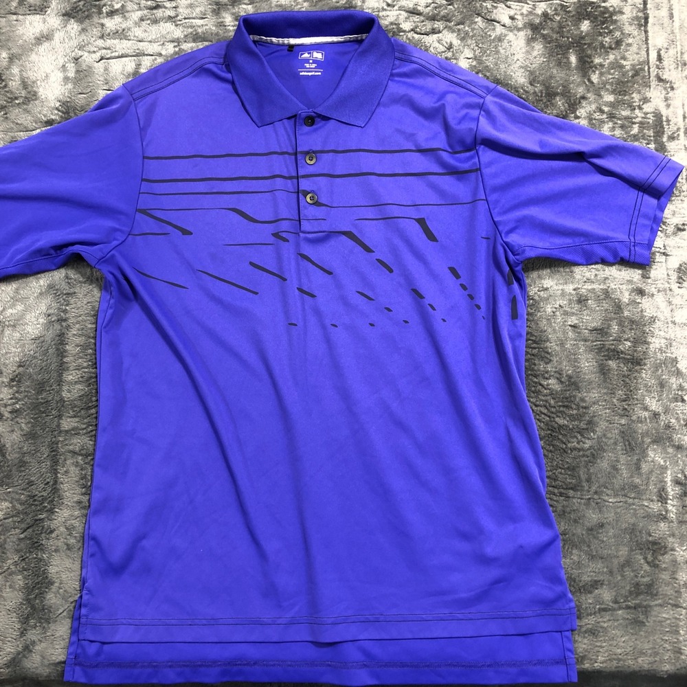 Adidas Golf Polo Shirt Mens Medium Purple Graphic Print Short Sleeve Z78676